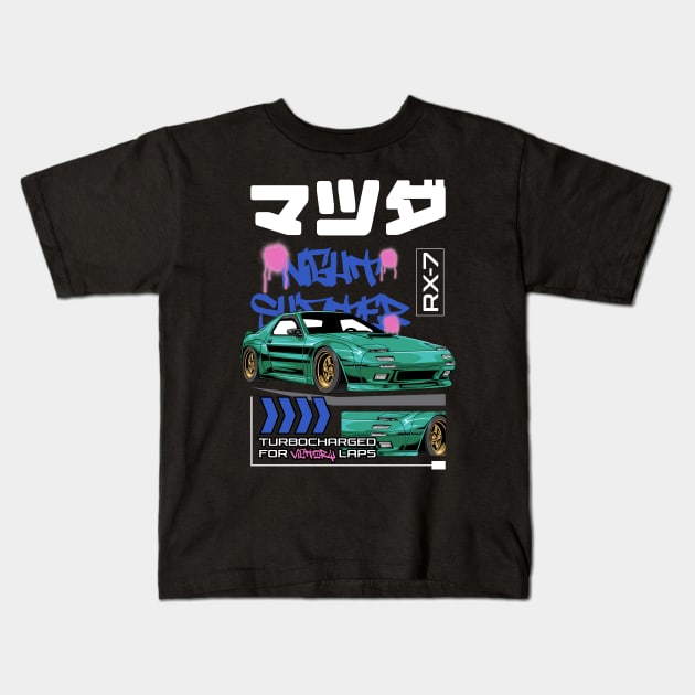 RX7 1989 Car Kids T-Shirt by milatees